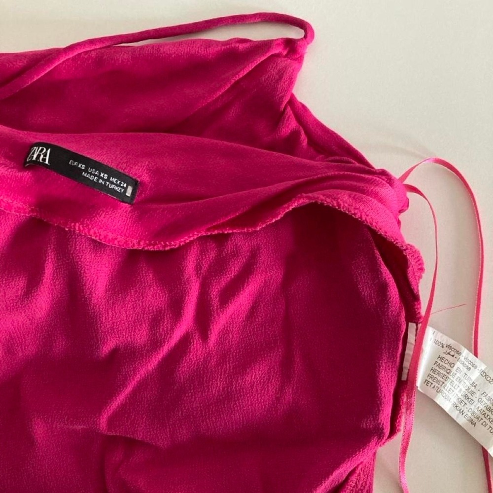 Zara Pink satin crop top - Picture 3 of 4